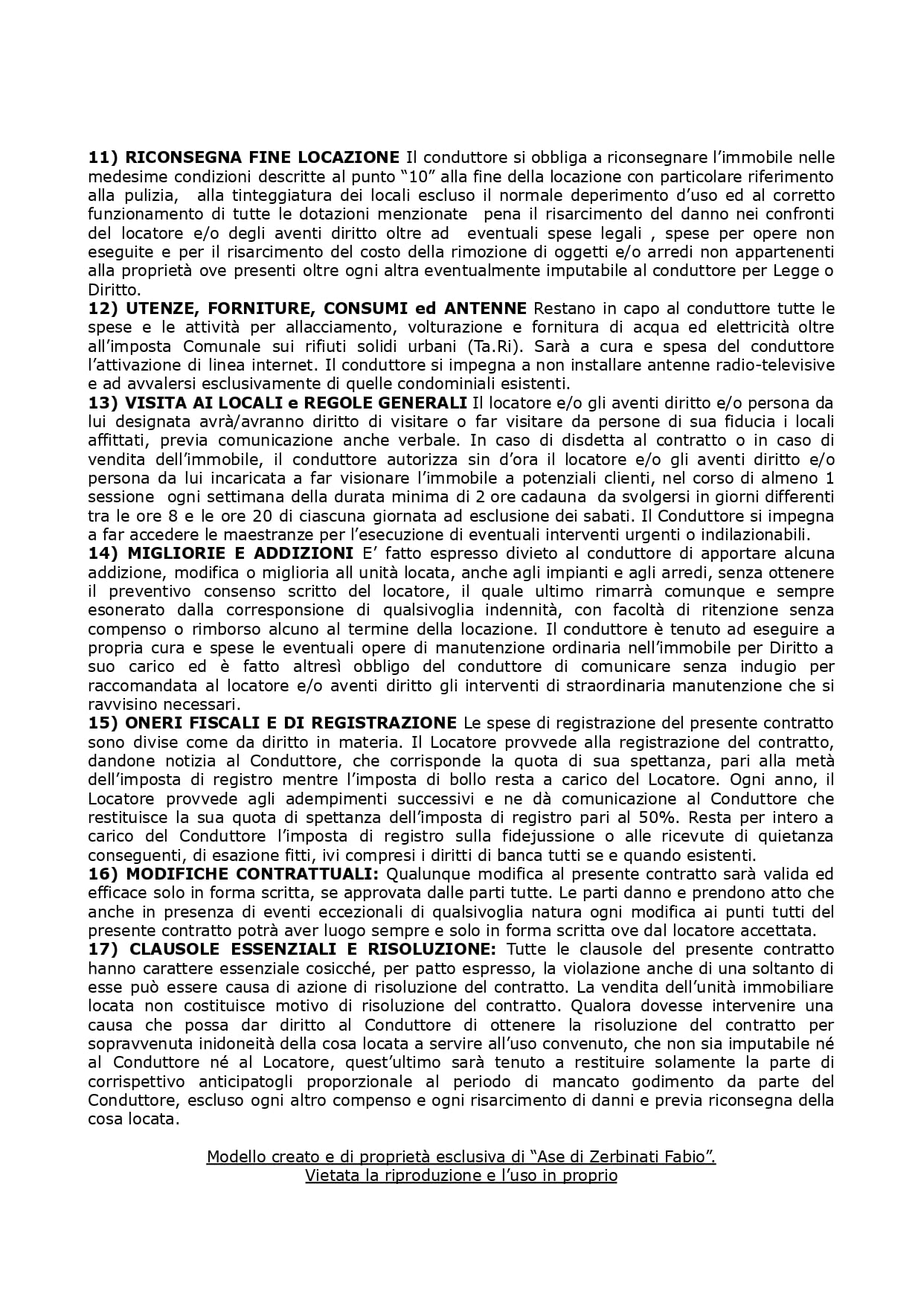 modello di contratto di affitto foresteria pagina 3